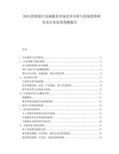 2025投资银行高端服务市场竞争分析与发展趋势研究及行业前景预测报告.docx