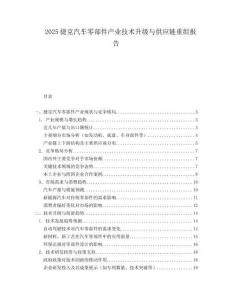 2025捷克汽车零部件产业技术升级与供应链重组报告.docx