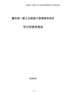 重庆某一般工业固废大型填埋场项目可行性研究报告（模板范文）