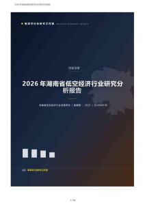 2026年湖南低空经济行业研究分析报告：航空动力、整机制造、应用场景全链
