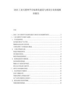 2025工业互联网平台标准化建设与垂直行业渗透路径报告.docx