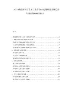 2025碳捕集利用设备行业市场深度调研及发展趋势与投资战略研究报告.docx