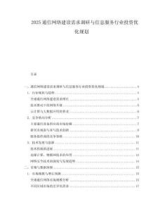 2025通信网络建设需求调研与信息服务行业投资优化规划.docx