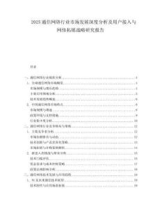 2025通信网络行业市场发展深度分析及用户接入与网络拓展战略研究报告.docx