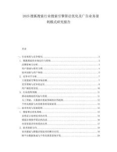 2025搜狐搜索行业搜索引擎算法优化及广告业务盈利模式研究报告.docx