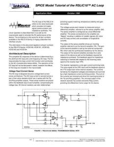 intersil AN9824 SPICE Model Tutorial of the RSLIC18 AC Loop 用户数据手册