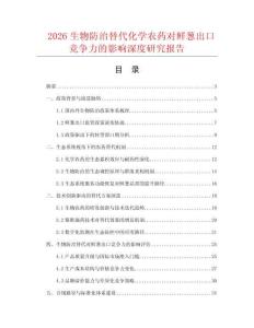 2026生物防治替代化学农药对鲜葱出口竞争力的影响深度研究报告