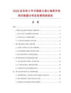 2026及未来5年中国推力调心轴承市场现状数据分析及前景预测报告.docx