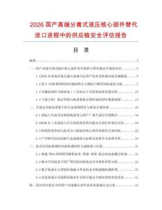 2026国产高端分离式液压核心部件替代进口进程中的供应链安全评估报告.docx
