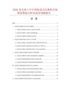 2026及未来5年中国轨道式打磨机市场现状数据分析及前景预测报告.docx
