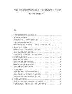 中国智能智能照明系统制造行业市场现状与行业促进作用分析报告.docx