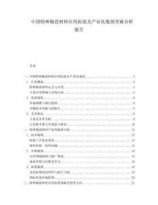 中国特种陶瓷材料应用拓展及产业化瓶颈突破分析报告.docx