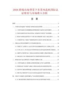 2026跨境出海背景下名茶风选机国际认证壁垒与市场准入分析.docx
