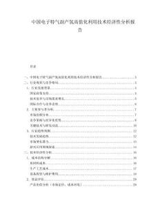中国电子特气副产氢高值化利用技术经济性分析报告.docx