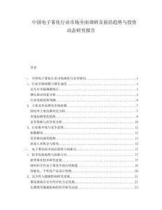 中国电子雾化行业市场全面调研及前沿趋势与投资动态研究报告.docx