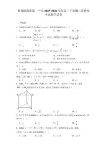 甘肃陇南市第一中学2025−2026学年高三下学期二诊模拟考试数学试卷