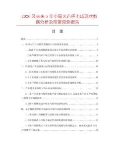 2026及未来5年中国火石仔市场现状数据分析及前景预测报告