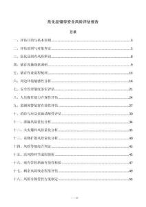 危化品储存安全风险评估报告