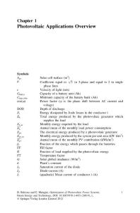 光伏发电系统优化Optimization of Photovoltaic Power Systems1Photovoltaic Applications Overview