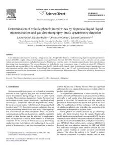 Determination of volatile phenols in red wines by dispersive liquid–liquid microextraction and gas chromatography–mass spectrometry detection