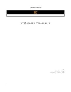 THEOLOGY 8 - Systematic Theology Part 2