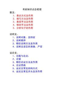 考前知識點總梳理