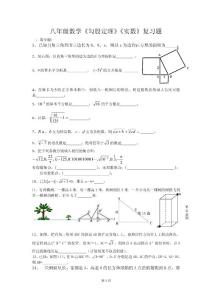 八年级数学勾股定理实数复习题