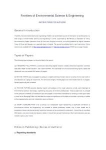 Frontiers of Environmental Science & Engineering  (FESE) Instructions for Authors