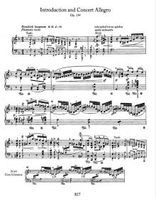 舒曼 音乐会快板与引子 钢琴和管弦乐队 Introduction & Concert Allegro Op134 Schumann 钢琴谱