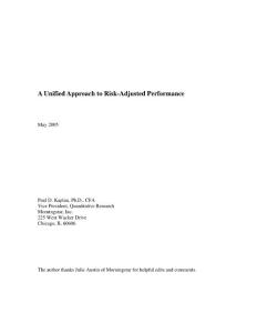 A Unified Approach to Risk-Adjusted Performance