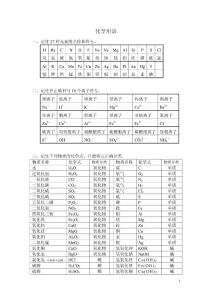 九年级化学的全部化学符号