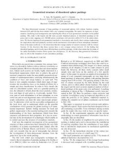 Geometrical structure of disordered sphere packings