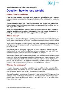BMJ Group - Obesity - how to lose weight