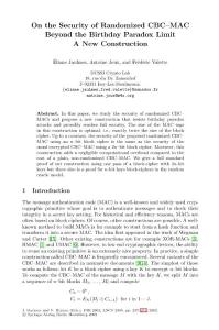 On the Security of Randomized CBC-MAC Beyond the Birthday ...