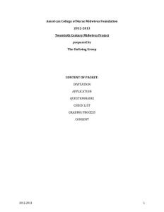 OnGoing Group 20th Century Midwife Student Interview Project