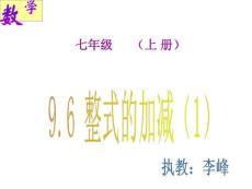 9.6整式的加减(1)