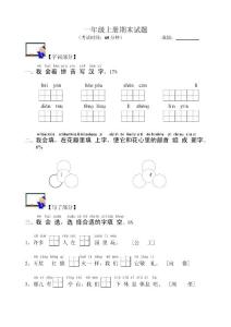 苏教版语文一年级上册期末试卷