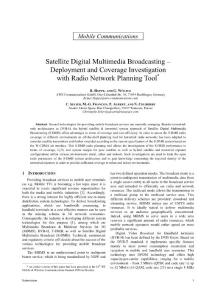 2006 01 Satellite Digital Multimedia Broadcasting - Deployment and Coverage Investigation with Radio Network Planning Tool