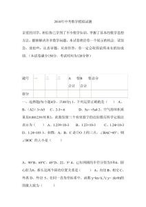 2010年中考数学模拟试题