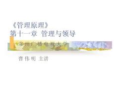 《管理原理》第十一章 管理與領(lǐng)導(dǎo)【免費(fèi)3天-ppt】