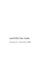gpumat开源免费的cuda gpu显卡并行计算matlab工具箱  matCUDA_User_Guide_0.1