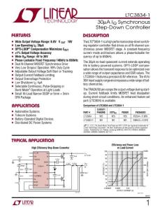 LTC3834-1 - 30μA IQ SYNCHRONOUS STEP-DOWN CONTROLLER