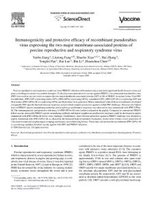 Immunogenicity and protective efficacy of recombinant pseudorabies