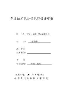 專業(yè)技術(shù)職務(wù)任職資格評審表