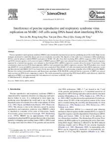 Interference of porcine reproductive and respiratory syndrome virus