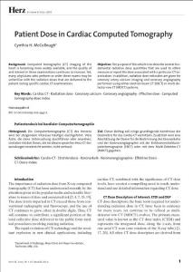 Patient Dose in Cardiac Computed Tomography