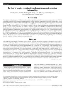 Survival of porcine reproductive and respiratory syndrome virus in houseflies