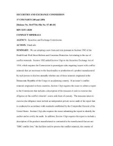 美国冲突矿物法规 Conflict Mineral Rules_SEC_2012.08