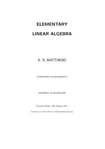 ELEMENTARY LINEAR ALGEBRA ,K. R. MATTHEWS