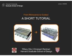 Rhino 导入Ecotect ——哈佛GSD教程